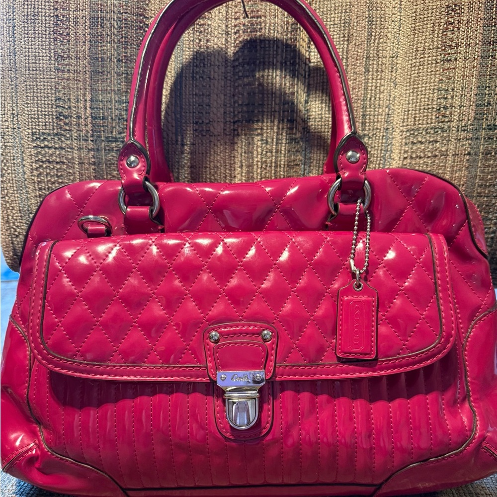 Coach Quilted Pink Handbag